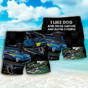 Racing Dog I Like Dog And Drag Racing Beach Short | Newhawaiianshirts