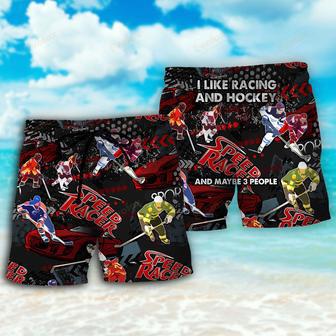 Racing I Like Racing And Hockey Beach Short | Newhawaiianshirts UK