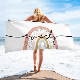 Rainbow Design Personalized Beach Towels Women Men Girls Unique | Newhawaiianshirts UK