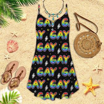 Rainbow Gay Pride LGBT Spaghetti Strap Summer Dress | Newhawaiianshirts