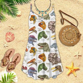 Realistic Dinosaurus Spaghetti Strap Summer Dress | Newhawaiianshirts CA