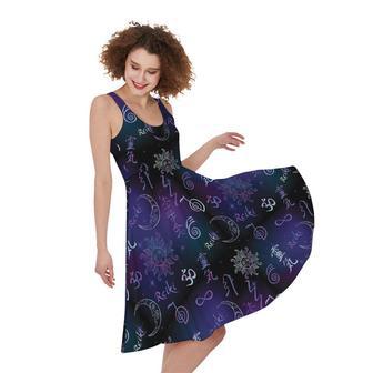 Reiki Energy Pattern Print Sleeveless Knee Length Dress | Newhawaiianshirts CA