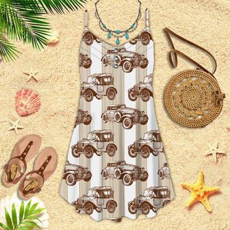 Retro Car Spaghetti Strap Summer Dress | Newhawaiianshirts AU