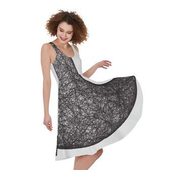 Roots Yin Yang Print Sleeveless Knee Length Dress | Newhawaiianshirts DE