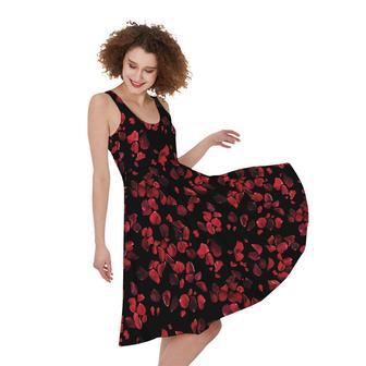 Rose Petals Pattern Print Sleeveless Knee Length Dress | Newhawaiianshirts AU