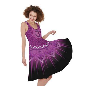 Sahasrara Chakra Mandala Print Sleeveless Knee Length Dress | Newhawaiianshirts UK