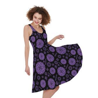 Sahasrara Chakra Pattern Print Sleeveless Knee Length Dress | Newhawaiianshirts DE