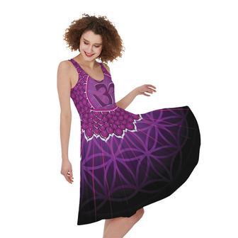 Sahasrara Chakra Spiritual Print Sleeveless Knee Length Dress | Newhawaiianshirts