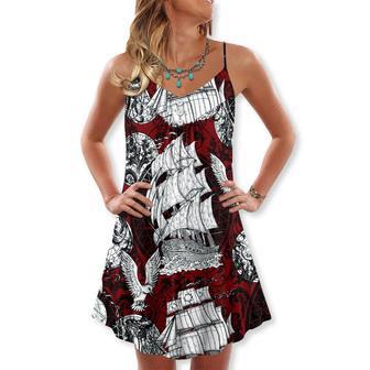 Sailing Ship Old Vintage Anchor Sea Life - V-Neck Sleeveless Cami Dress | Newhawaiianshirts CA