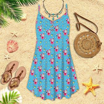 Santa Claus Christmas In July Spaghetti Strap Summer Dress | Newhawaiianshirts DE