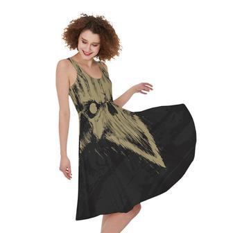 Satanic Pentagram Skull Print Sleeveless Knee Length Dress | Newhawaiianshirts DE