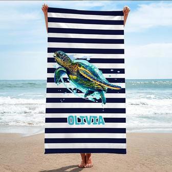 Sea Turtle Personalized Monogrammed Beach Towels Adults Unique Gift | Newhawaiianshirts CA