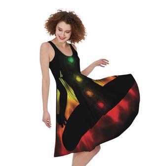 Seven Chakras Aura Print Sleeveless Knee Length Dress | Newhawaiianshirts UK