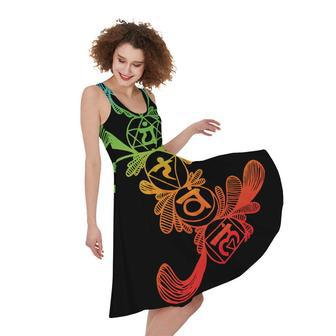 Seven Spiritual Chakras Print Sleeveless Knee Length Dress | Newhawaiianshirts AU