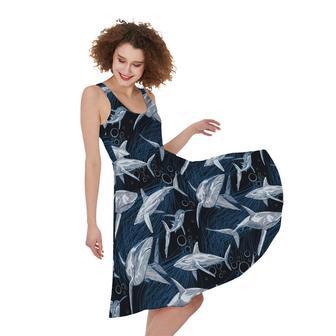 Shark Underwear Pattern Print Sleeveless Knee Length Dress | Newhawaiianshirts UK