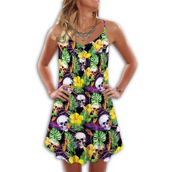 Skull Flowers Summer Tropical Style - Summer Dress | Newhawaiianshirts CA