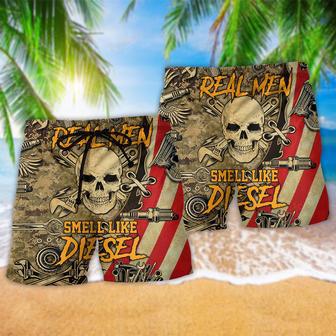 Skull Real Men Smell Like Diesel Cool Beach Short | Newhawaiianshirts CA