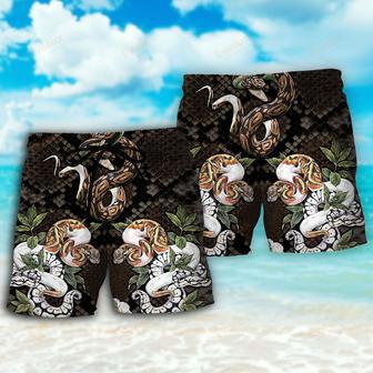 Snake Ball Python Flower Tropical Beach Short | Newhawaiianshirts AU