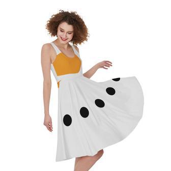 Snowman Face Print Sleeveless Knee Length Dress | Newhawaiianshirts