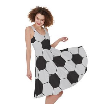 Soccer Ball Print Sleeveless Knee Length Dress | Newhawaiianshirts CA