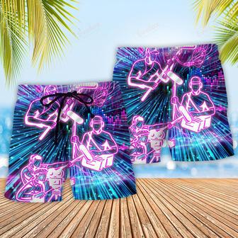 Sound Engineer Neon Style Beach Short | Newhawaiianshirts AU