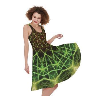 Sparkle Kaleidoscope Print Sleeveless Knee Length Dress | Newhawaiianshirts AU