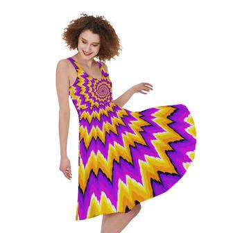 Spiral Expansion Moving Optical Illusion Sleeveless Knee Length Dress | Newhawaiianshirts UK