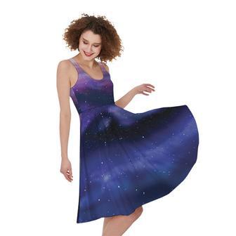 Spiral Milky Way Print Sleeveless Knee Length Dress | Newhawaiianshirts DE