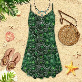 St Patrick's Day Green Beer Shamrock Spaghetti Strap Summer Dress | Newhawaiianshirts CA