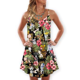 Star Dogs Tropical - V-Neck Sleeveless Cami Dress | Newhawaiianshirts DE