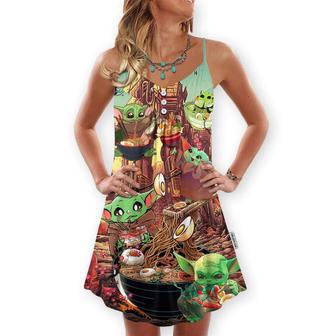 Star Wars Baby Yoda Cute Ramen - V-Neck Sleeveless Cami Dress | Newhawaiianshirts UK