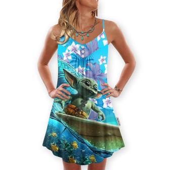 Star Wars Baby Yoda Surfing - V-Neck Sleeveless Cami Dress | Newhawaiianshirts DE