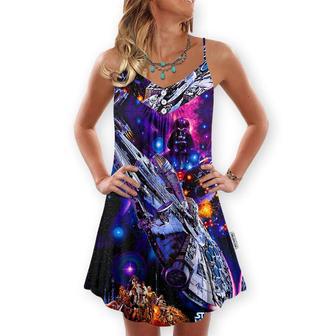 Star Wars Darth Vader Millennium Falcon - V-Neck Sleeveless Cami Dress | Newhawaiianshirts UK