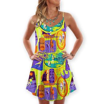 Star Wars Tiki Color - V-Neck Sleeveless Cami Dress | Newhawaiianshirts DE