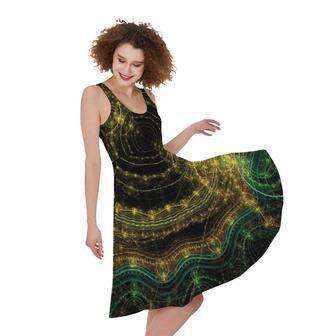 Steampunk Fractal Print Sleeveless Knee Length Dress | Newhawaiianshirts