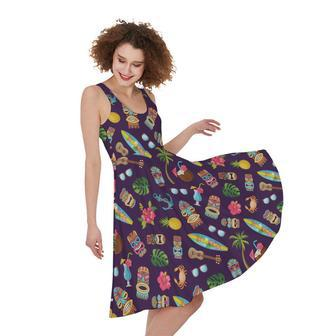 Summer Totem Pattern Print Sleeveless Knee Length Dress | Newhawaiianshirts