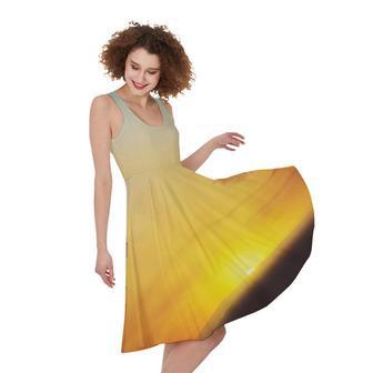 Sunrise Horizon Print Sleeveless Knee Length Dress | Newhawaiianshirts AU