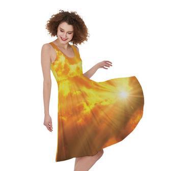 Sunrise Sky Print Sleeveless Knee Length Dress | Newhawaiianshirts AU