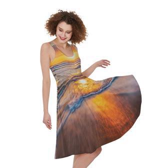 Sunrise Wave Print Sleeveless Knee Length Dress | Newhawaiianshirts AU