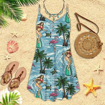 Surfing Vintage Spaghetti Strap Summer Dress | Newhawaiianshirts CA