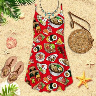 Sushi High Feeling Style Spaghetti Strap Summer Dress | Newhawaiianshirts