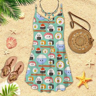 Sushi Sashimi And Rolls Spaghetti Strap Summer Dress | Newhawaiianshirts UK