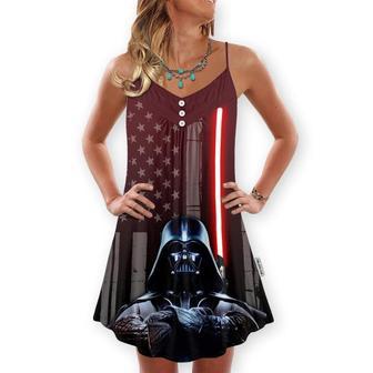 Sw Darth Vader American Flag - V-Neck Sleeveless Cami Dress | Newhawaiianshirts UK