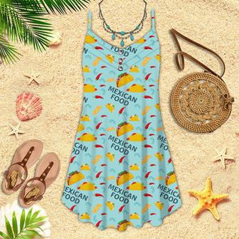 Taco And Burritos Mexican Food Spaghetti Strap Summer Dress | Newhawaiianshirts CA