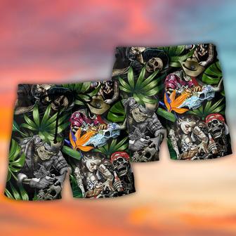 Tatoo Skull Style With Girl Beach Short | Newhawaiianshirts UK