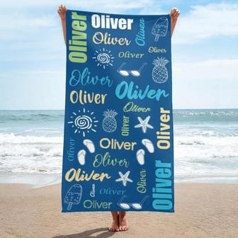 Text Custom Beach Towels Pool Travel Bath Kids Adults Unique Design | Newhawaiianshirts AU