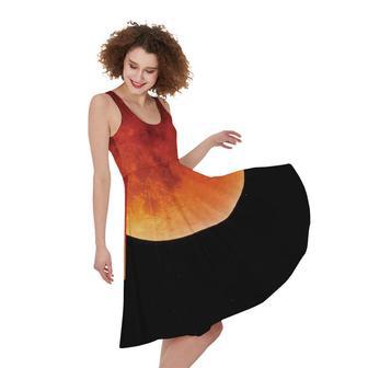 Total Lunar Eclipse Print Sleeveless Knee Length Dress | Newhawaiianshirts DE