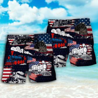 Train Independence Day Beach Short | Newhawaiianshirts AU