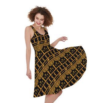 Tribal Egypt Pattern Print Sleeveless Knee Length Dress | Newhawaiianshirts DE