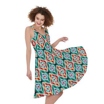 Tribal Navajo Pattern Print Sleeveless Knee Length Dress | Newhawaiianshirts